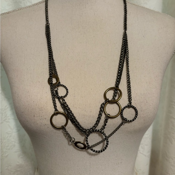 Vintage Park Lane unique multi layered circle link Necklace - Picture 2 of 12